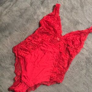 Red Lace Bodysuit
